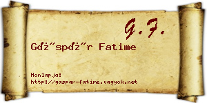 Gáspár Fatime névjegykártya